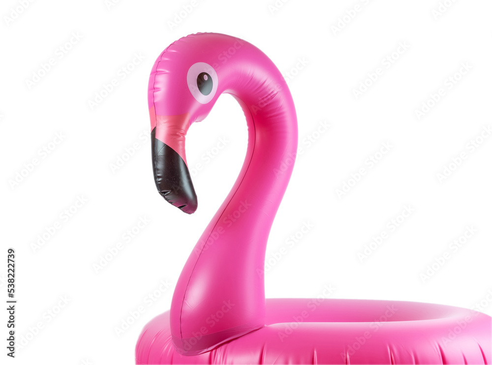 Summer fun. Pink pool inflatable flamingo for summer beach isola Summer fun. Pink pool inflatable flamingo for summer beach isola