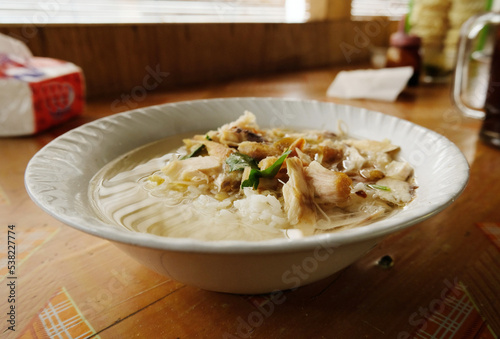 Soto Ayam - Indonesian traditional food made from vegetables and chicken, soto is a traditional food from Indonesia photo