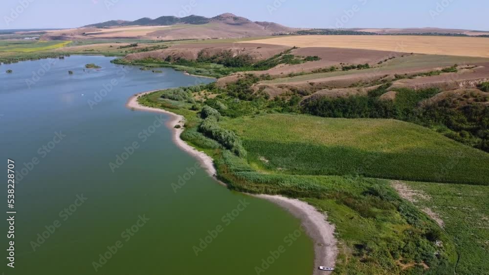 View of a course - green lake in Danube Delta View of a course - green lake in Danube Delta