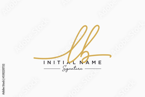 Initial LB signature logo template vector. Hand drawn Calligraphy lettering Vector illustration.