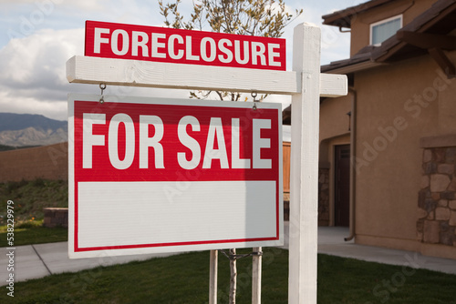 Red and White Foreclosure For Sale Real Estate Sign