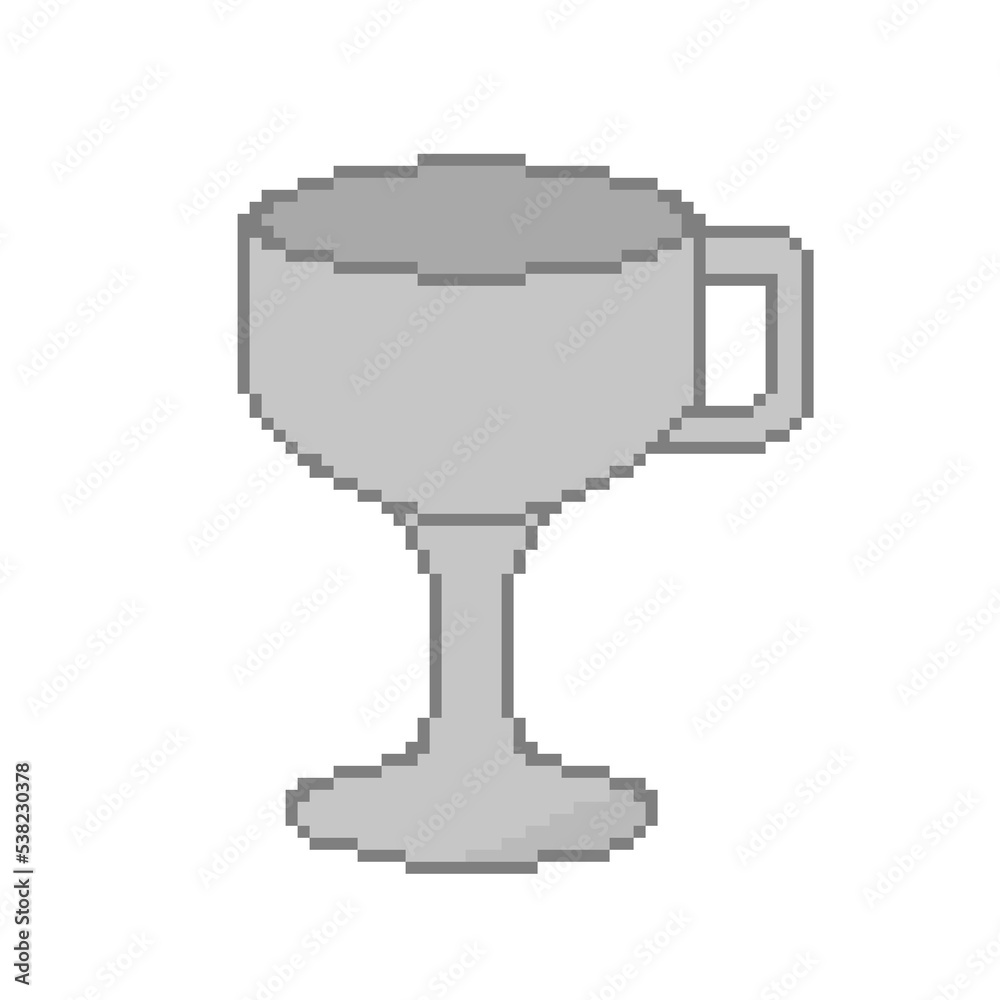 Pixel Art Silver Trophy Illustration Stock Illustration | Adobe Stock
