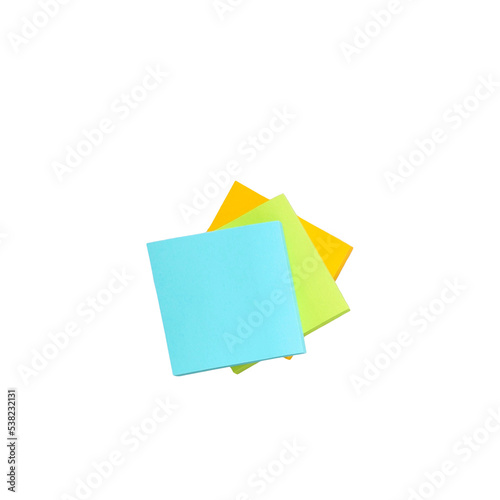 Multicolor sticky notes isolated cutout