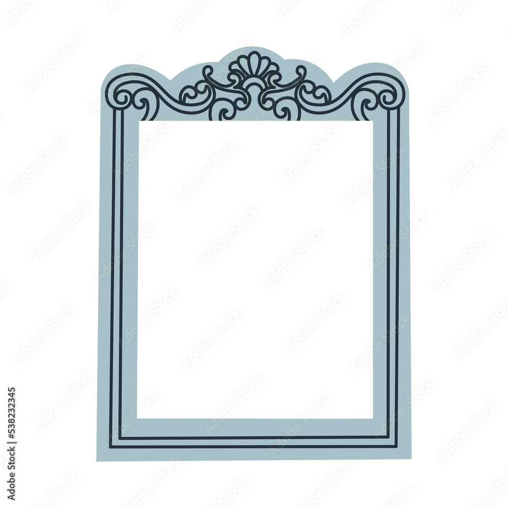 Carved frame for a picture on a transparent background