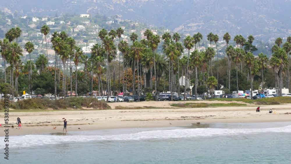 The beach of Santa Barbara, California, near Stearns Wharf. The beach of Santa Barbara, California, near Stearns Wharf.