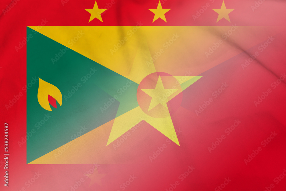 Grenada and Vietnam national flag international relations VNM GRD Grenada and Vietnam national flag international relations VNM GRD