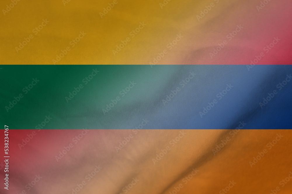 Fototapeta premium Lithuania and Armenia state flag international negotiation ARM LTU