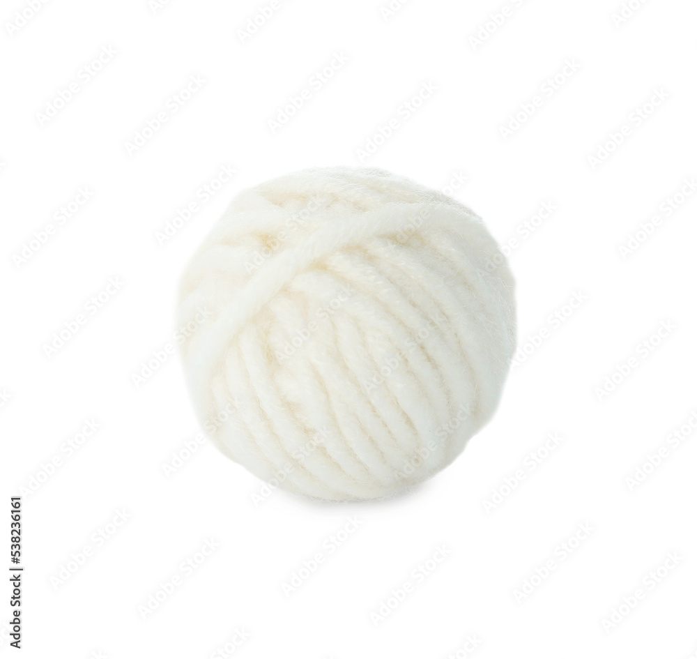 Clew of soft woolen yarn isolated on white Clew of soft woolen yarn isolated on white
