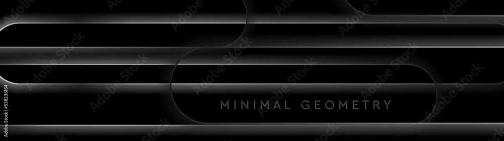 Grey silver smooth lines abstract tech background. Vector geometric banner design Grey silver smooth lines abstract tech background. Vector geometric banner design