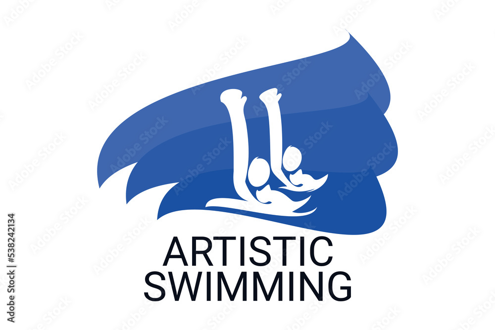 Fototapeta premium artistic swimming sport vector line icon. sport pictogram, vector illustration.