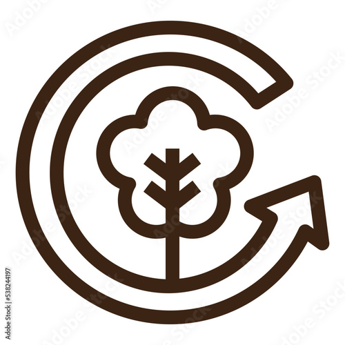 arrow organic renew reusable tree vegetable outline icon