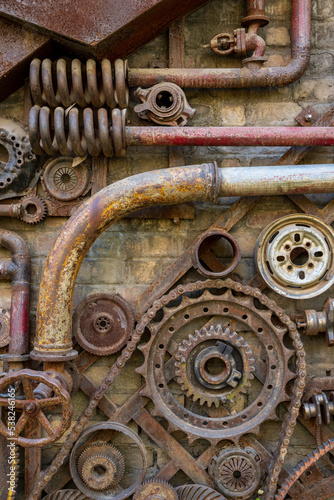 old rusty gear wheels, heavy industry