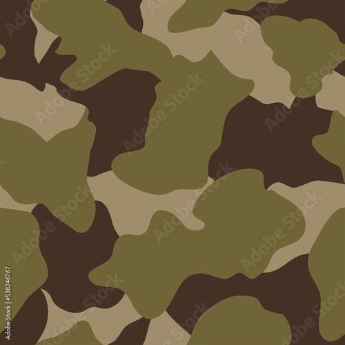 CAMOUFLAGE PATTERN DESIGN.SEAMLESS ENDLESS SURFACE PATTERN READY TO PRINT. GREEN MILITARY COLOR photo