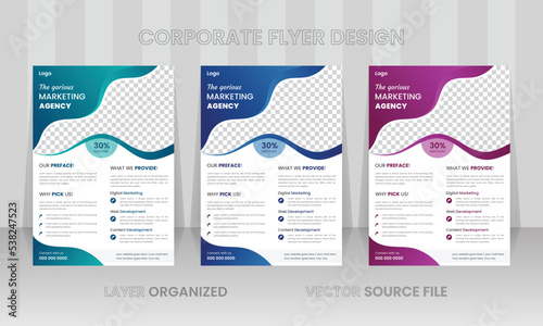 Newest trendy creative corporate business multipurpose minimal official advertising flyer with professional corporate trendy abstract shape vector template print design