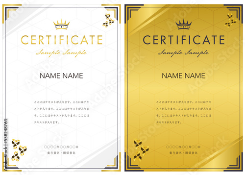 賞状５　certificate　認定証　ディプロマ　表彰状　フレームデザイン