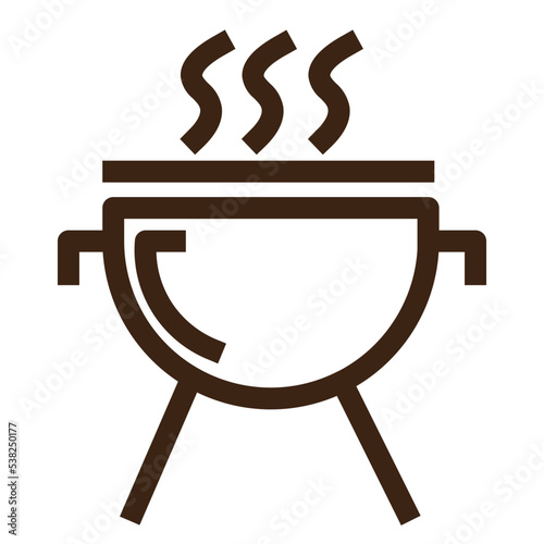 barbecue coocking frie meat place toast vegetable outline icon photo
