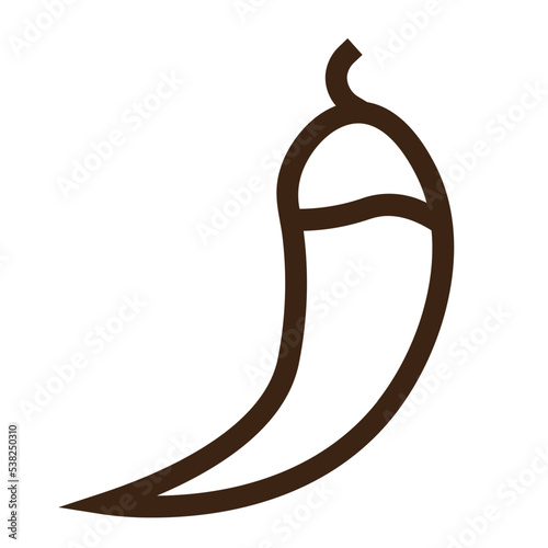 bbq chilli grilled hot vegetable outline icon