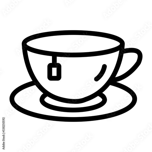 Hot tea line icon