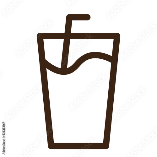 straw orange juice smoothie summer outline icon