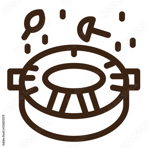 bibimbap cooking food healthy korea meal vegetable outline icon