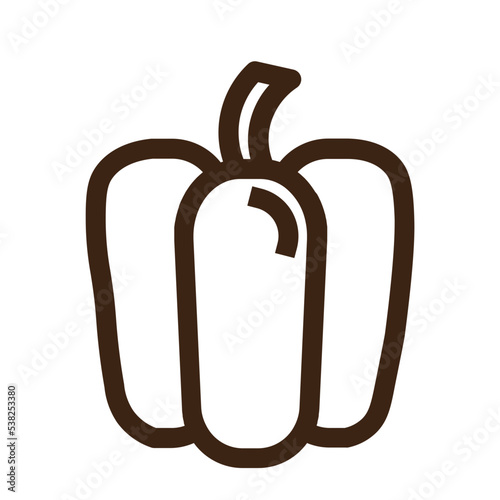 bellpepper eat food vegetable veggie outline icon