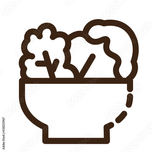 bowl food foodstuff healthy nature salad vegetable outline icon