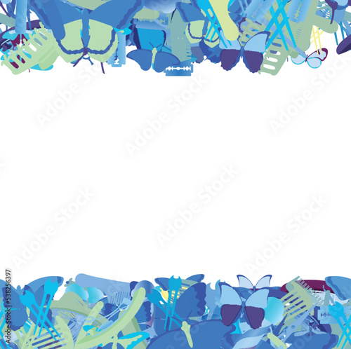 Background pattern abstract seamless design texture. Horizontal stripes. Border frame, transparent background. Theme is about various, gorgeous, summer, parlor, colorful, salon, Red Admiral