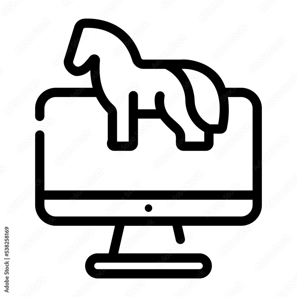 trojan line icon trojan line icon