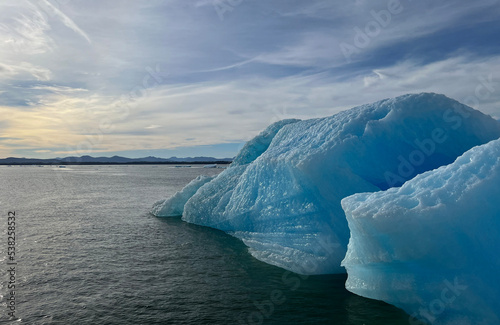 Stunning Iceberg from San Rafael Glacier Adrift in the Serene Lagoon of Chile photo