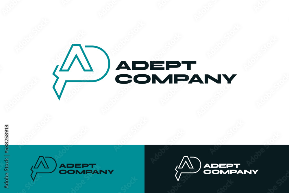 Abstract and Modern Letter A and D Logo Design. AD Logo with Outline Concept. Suitable for Business or Technology Logo Abstract and Modern Letter A and D Logo Design. AD Logo with Outline Concept. Suitable for Business or Technology Logo