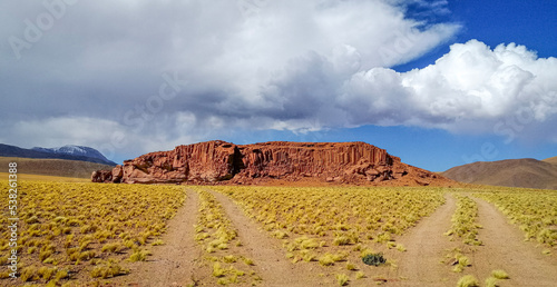 Imposing Rock Formation in the Vast Atacama Desert photo