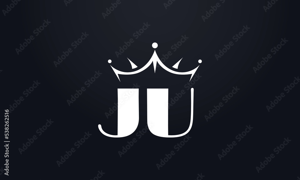 King crown logo design vector and extra bold queen symbol with letters 