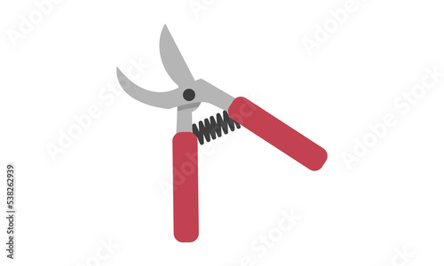 Secateurs pruner flat icon for web. Simple pruners vector design. Red pruning shears, garden hand pruners, pruning scissors, garden scissors web icon isolated on white. Garden concept clipart logo