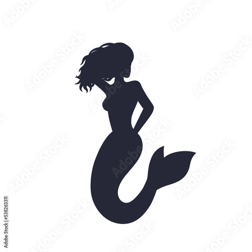 фотографія mermaid, sea maid silhouette, vector