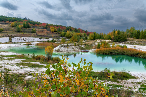 Former kaolin quarry called Maldives near Nepomysl - autumn photography - Czech Republic, Europe