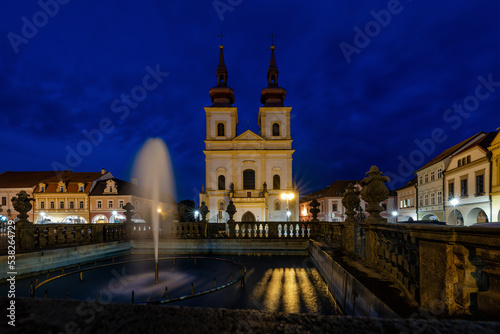 Night photography of Czech historic town of Kada   - Czech Republic  Europe