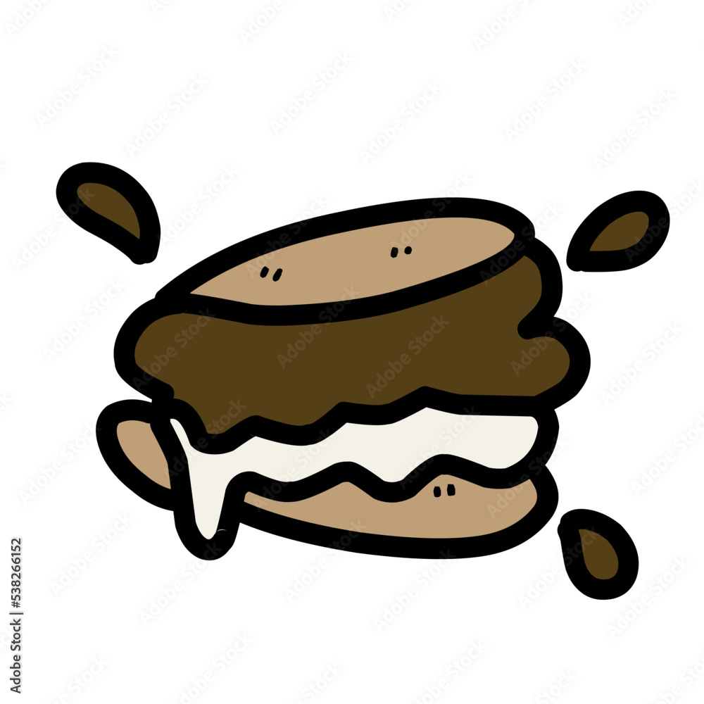 Marshmellow smore illustration Marshmellow smore illustration