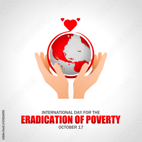 International day for the eradication of poverty vector illustration. 