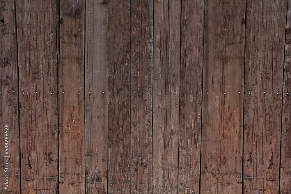 Dark brown old vintage wooden textured background　ダークブラウンの古いヴィンテージの木製の壁背景
