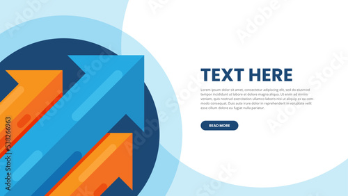 Growth arrow illustration background with title and content area