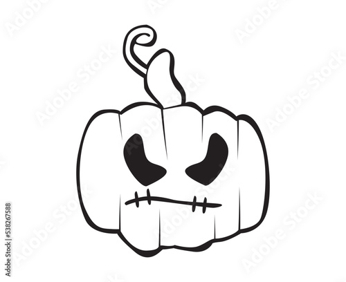 halloween pumpkin head lineart