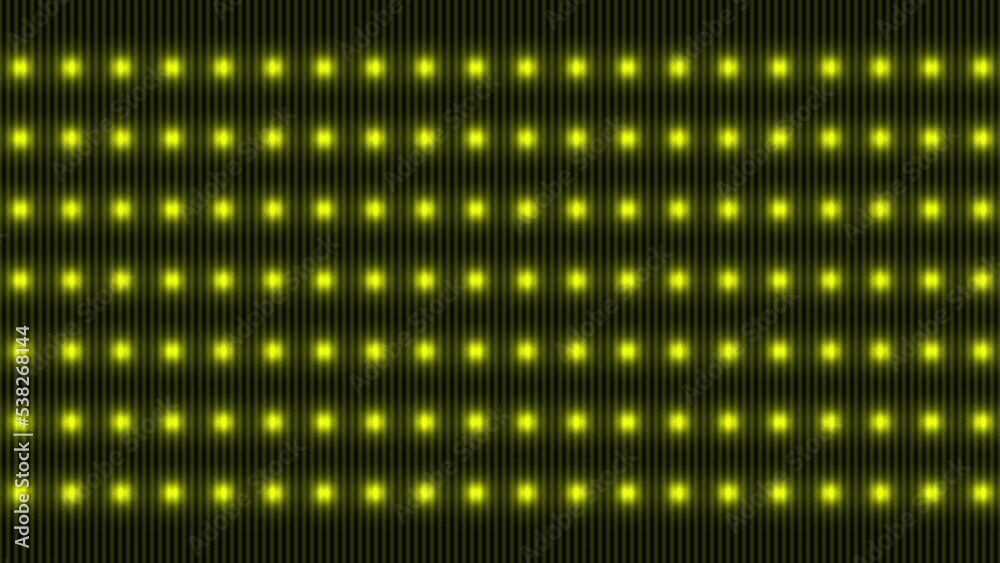 配列されたドットが点灯するデジタルイメージ ネオン ループ 黄色バージョン 4K 配列されたドットが点灯するデジタルイメージ ネオン ループ 黄色バージョン 4K