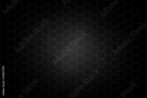 Abstract black hexagon pattern graphic background.