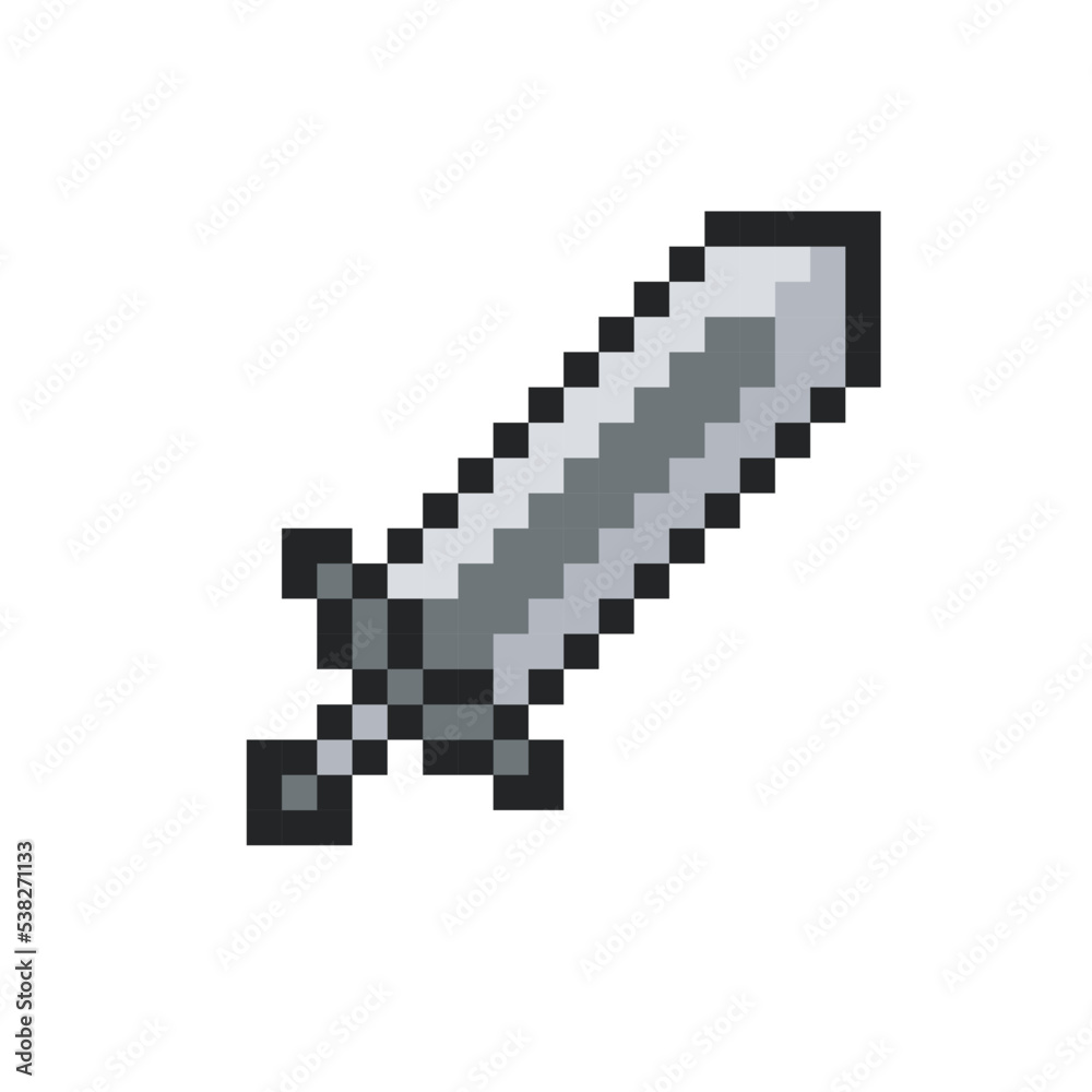 Big sword illustration, pixel art