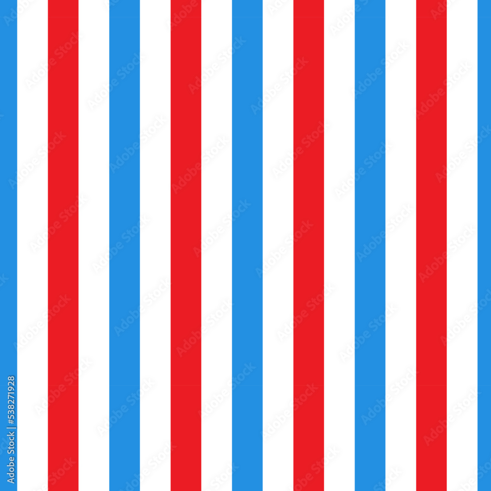 Seamless pattern with vertical stripes in blue, white and red colors. Seamless pattern with vertical stripes in blue, white and red colors.