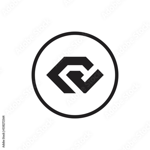 CV or VC letter logo design, Creative modern C V letter logo icon vector