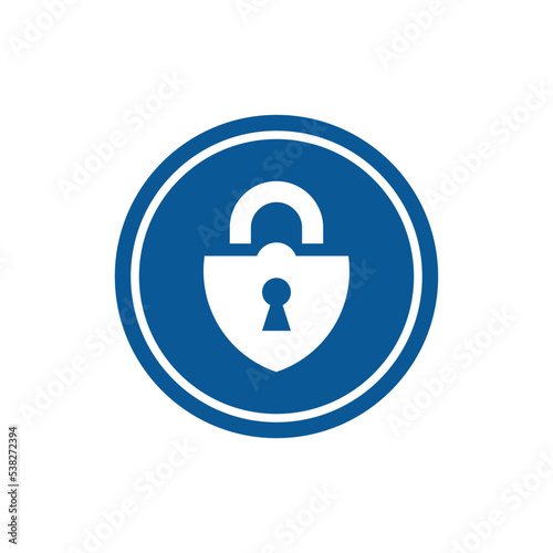 Shield padlock logo design template, shield lock icon vector