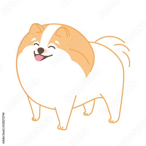 Cute dog standing and cheerful. Animals in cartoon style.