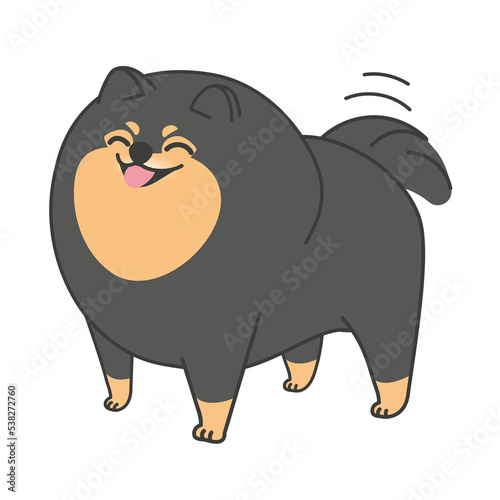 Cute dog standing and cheerful. Animals in cartoon style.