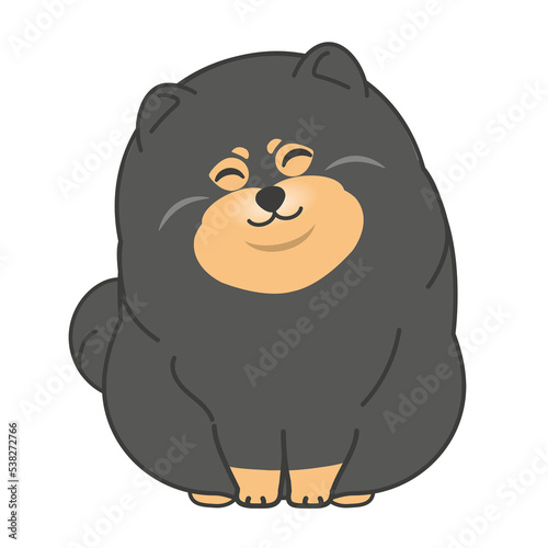 Cute dog sitting and cheerful. Animals in cartoon style.